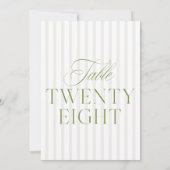 Invitation Élégant Sage Green & Beige Mariage 28 Numéro de ta (Dos)