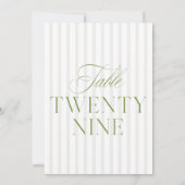 Invitation Elégant Sage Green & Beige Mariage 29 Numéro de ta (Dos)