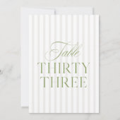 Invitation Elegant Sage Green & Beige Wedding 33 Table Number (Dos)