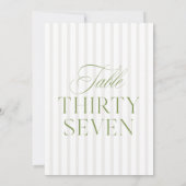 Invitation Elegant Sage Green & Beige Wedding 37 Table Number (Dos)