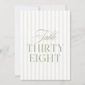 Invitation Elegant Sage Green & Beige Wedding 38 Table Number (Devant)