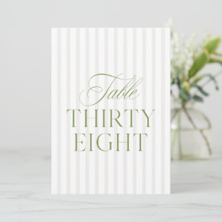Invitation Elegant Sage Green & Beige Wedding 38 Table Number
