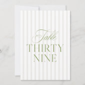 Invitation Elegant Sage Green & Beige Wedding 39 Table Number (Devant)