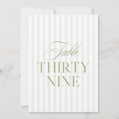 Invitation Elegant Sage Green & Beige Wedding 39 Table Number (Dos)
