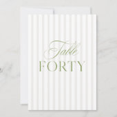 Invitation Elegant Sage Green & Beige Wedding 40 Table Number (Devant)