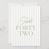 Invitation Elegant Sage Green & Beige Wedding 42 Table Number (Devant)
