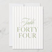 Invitation Elegant Sage Green & Beige Wedding 44 Table Number (Devant)