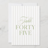 Invitation Elegant Sage Green & Beige Wedding 45 Table Number (Devant)