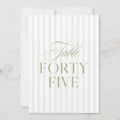 Invitation Elegant Sage Green & Beige Wedding 45 Table Number (Dos)