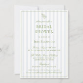 Invitation Elégant Sage Green & Blue Fête des mariées (Devant)