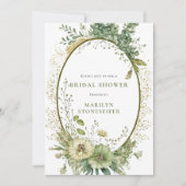 Invitation Elegant Sage Green Botanical Bridal Shower | (Devant)
