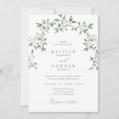 Invitation Elegant Sage Green Botanical Garden Wedding (Devant)