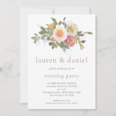 Invitation Elégant Sage Green Bouquet Floral Soirée QR Code (Devant)
