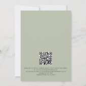 Invitation Elégant Sage Green Bouquet Floral Soirée QR Code (Dos)