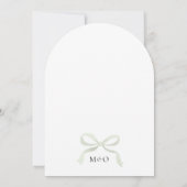 Invitation Elegant Sage Green Bow Monogram Arch Wedding (Dos)