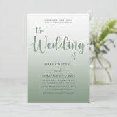 Invitation Élégant Sage Green Calligraphy Script Mariage (Debout devant)