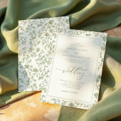 Invitation Élégant Sage Green Chinoiserie Mariage