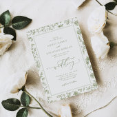 Invitation Élégant Sage Green Chinoiserie Mariage