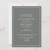 Invitation Élégant Sage Green Classic Script Mariage (Devant)