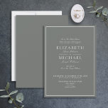 Invitation Élégant Sage Green Classic Script Mariage<br><div class="desc">Un faire-part de mariage vert sage classique et élégant, avec calligraphie script. Parfait pour la mariée moderne ayant une liaison formelle. Contacter le concepteur pour les produits correspondants. Merci tellement pour soutenir notre petite entreprise, nous l'apprécions vraiment! Nous sommes si heureux que vous aimiez ce design autant que nous, et...</div>