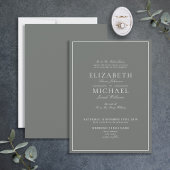Invitation Élégant Sage Green Classic Script Mariage