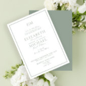 Invitation Élégant Sage Green Classic Script Monogramme Maria