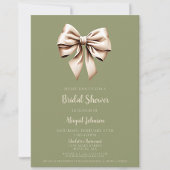 Invitation Elégant Sage Green Coquette Bow Fête des mariées