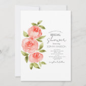 Invitation Elégant Sage Green Coral Boho Fête des mariées Flo (Devant)