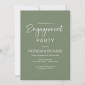 Invitation Elegant Sage Green Engagement Party (Devant)