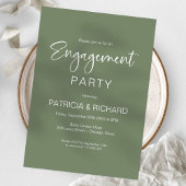 Invitation Elegant Sage Green Engagement Party