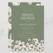 Invitation Elégant Sage Green et blanc Fête des mariées flora