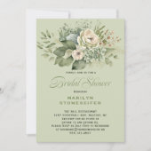 Invitation Elegant Sage Green Eucalyptus Bridal Shower | (Devant)