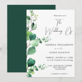 Invitation Elegant Sage Green Eucalyptus Foliage Wedding  (Devant / Derrière)