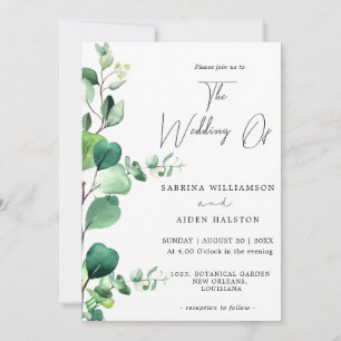 Invitation Elegant Sage Green Eucalyptus Foliage Wedding 
