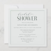 Invitation Élégant Sage Green Fête des mariées Classique (Devant)