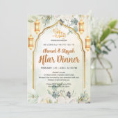 Invitation Elegant Sage Green Floral Lantern Ramadan Iftar (Debout devant)