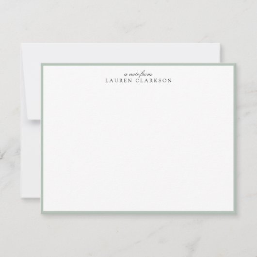 Invitation Elegant Sage Green Frame Personalized Note Card (Devant)