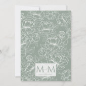 Invitation Elegant Sage Green Hand-Drawn Floral Wedding  (Dos)
