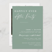 Invitation Élégant Sage Green Heureux Joyeux Jamais Après QR  (Devant / Derrière)