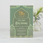 Invitation Elegant Sage Green Islamic Arch Iftar Dinner (Debout devant)