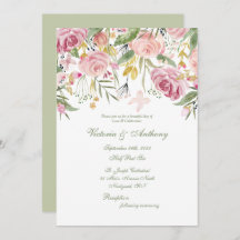 Élégant Sage Green Mariage de script Floral