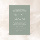 Invitation Élégant Sage Green Mariage moderne