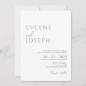 Invitation Elégant Sage Green Minimalist Boho Mariage tendanc (Devant)