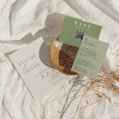 Invitation Elégant Sage Green Minimalist Boho Mariage tendanc