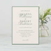 Invitation Elegant Sage Green Old Money Wedding (Debout devant)