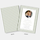 Invitation Elegant Sage Green Photo Boy First Communion