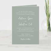 Invitation Élégant Sage Green QR Code moderne Mariage (Devant)