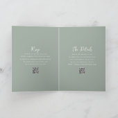 Invitation Élégant Sage Green QR Code moderne Mariage (Intérieur)