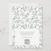 Invitation Elégant Sage Green QR Code RSVP Mariage victorien (Dos)