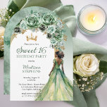 Invitation Elégant Sage Green Rose Floral Sweet 16 Party<br><div class="desc">Elégant et élégant vert sauge avec des accents dorés floral bough combiné avec un panneau en arc blanc et or sur un design arrière - plan clair "Sweet 16". La salle de bains offre un ensemble douche/baignoire, des articles de toilette gratuits et un sèche-cheveux. Conception composite par Holiday Hearts Designs....</div>